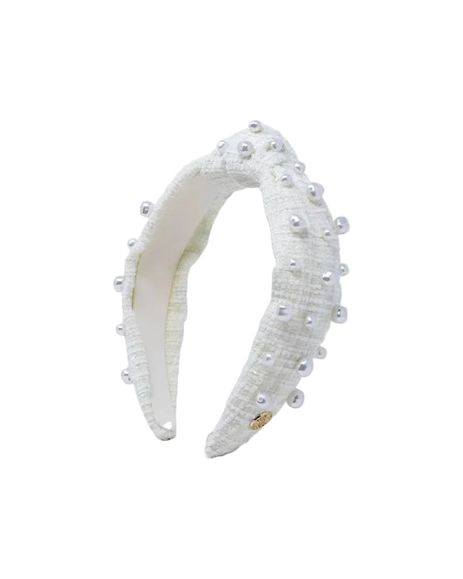 Embellished Slip Knot Headband (Coconut Boucle)