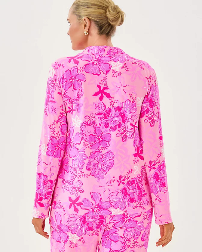 PJ Knit Button Up Top (Parigi Pink Supporting Squad)