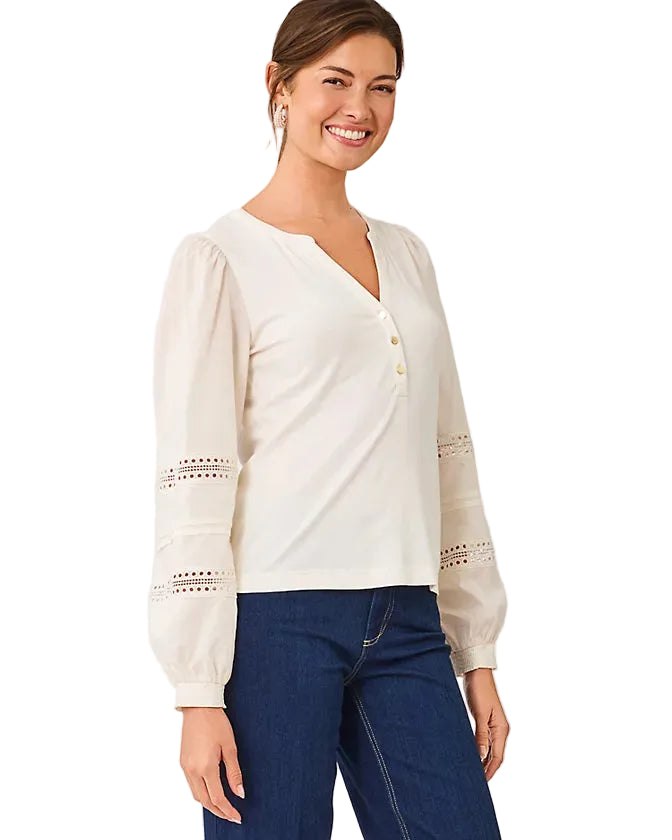 Ronson Long Sleeve Knit Top (Coconut)