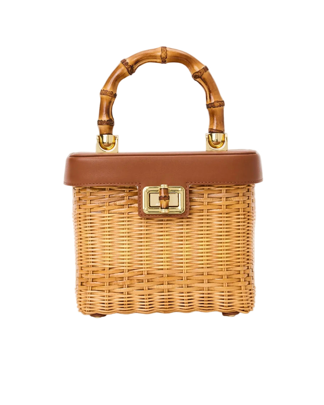 Sienna Top Handle Wicker Bag (Honey)