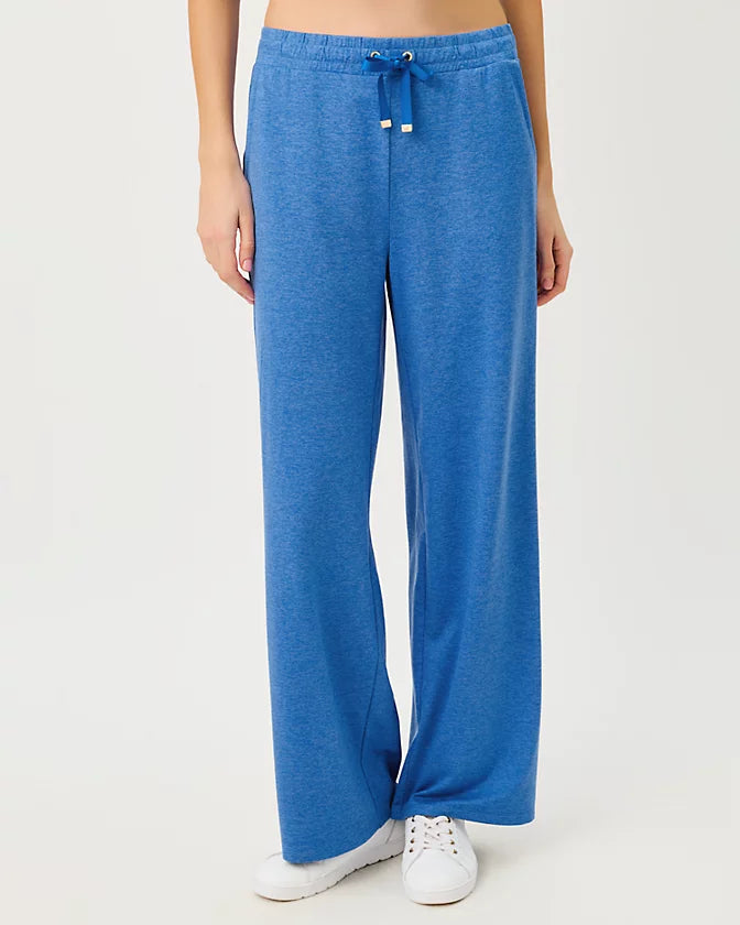 Callie Wide Leg Pant UPF 50 (Heathered Merriweather Blue)