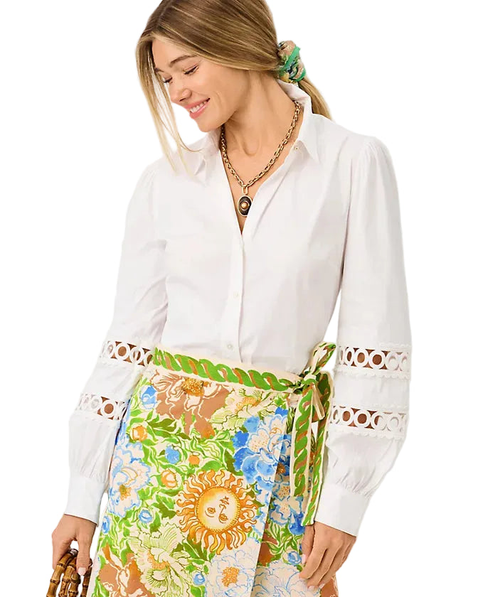 The Lace Insert Lilly Shirt (Resort White)