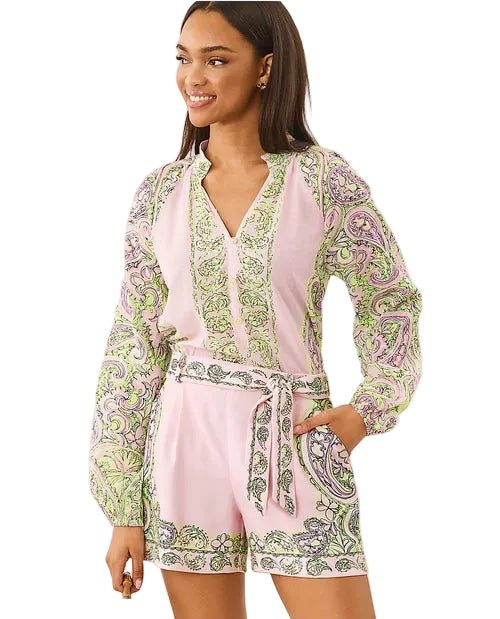 Noor Long Sleeve Top (Lime Chiffon Estoril)