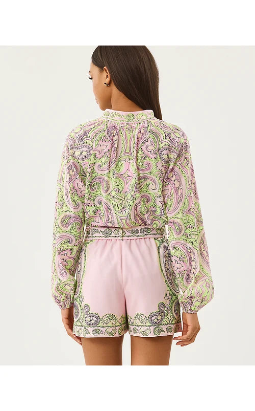 Noor Long Sleeve Top (Lime Chiffon Estoril)