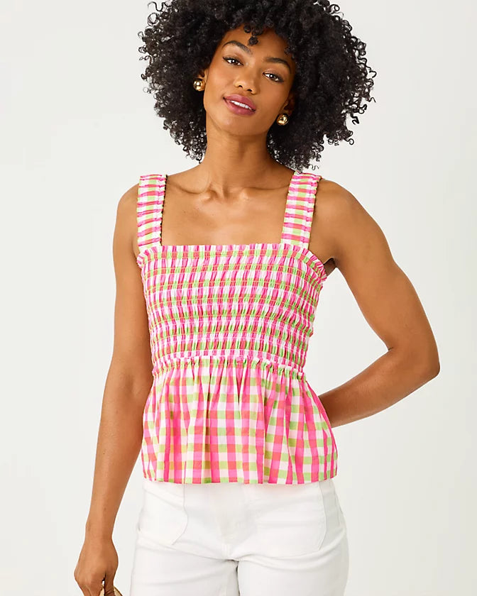 Hadly Smocked Top (Cherry Blossom Pink Summer Lovin Gingham)
