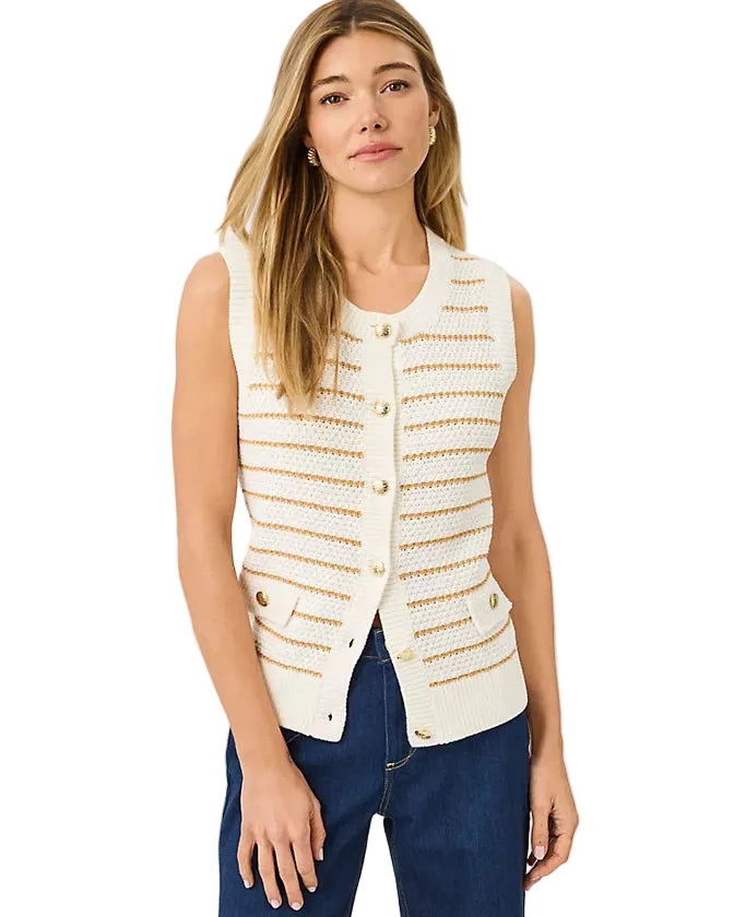 Shayna Sweater Vest (Coconut Palm Tree Stripe)