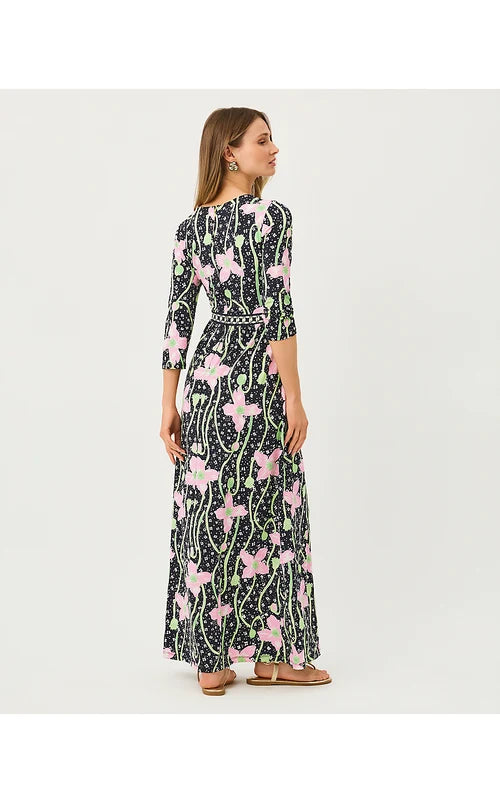 Harlynn Maxi Dress (Onyx Blushing Blooms)