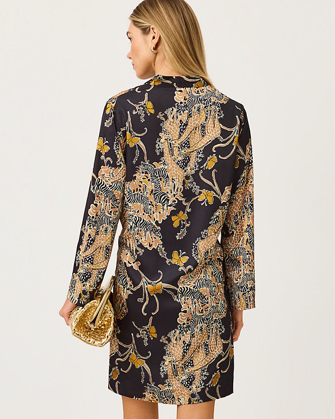Irella Caftan Dress (Onyx Striped Safari)