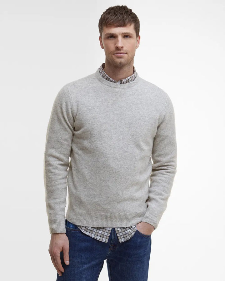 Essential Patch Crew Neck Sweater (Light Grey Marl)