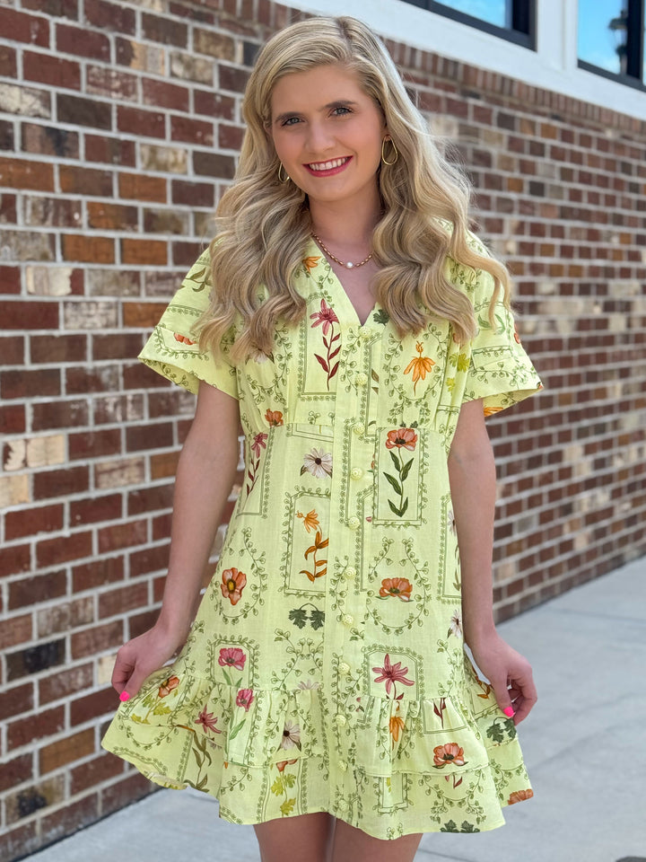 Kyle Dress (Lime Stamp)
