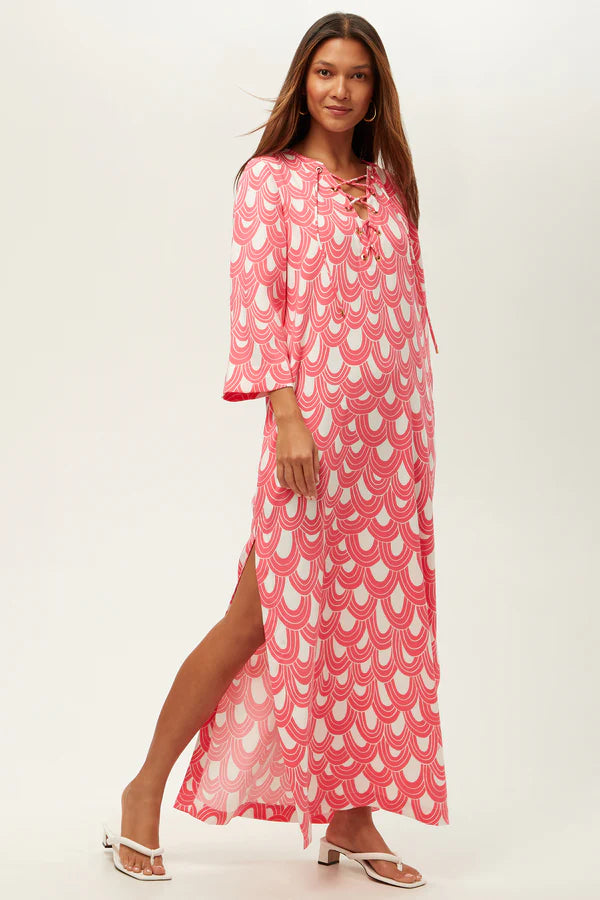 Catamaran Dress (Coral Crush/Whitewash)