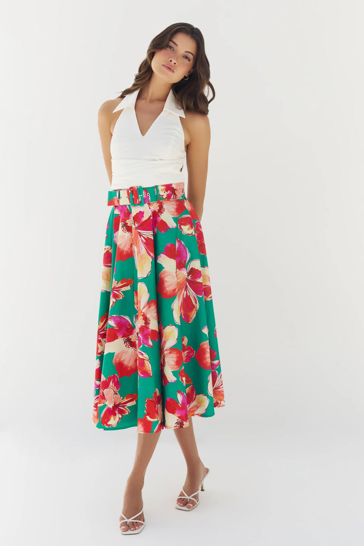 Rye Skirt (Green/Multi Watercolor)