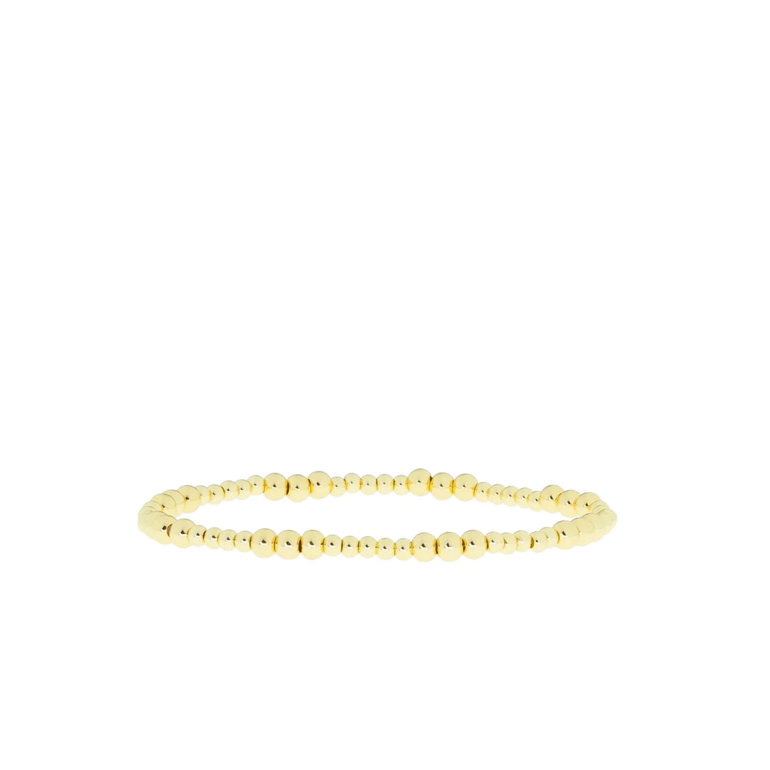 3mm x 4mm Patterned Ball Bracelet (Gold)