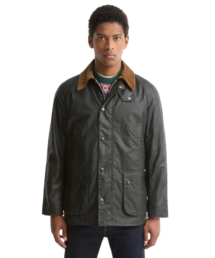 Festive Ashby Wax Jacket (Sage/Evergreen)