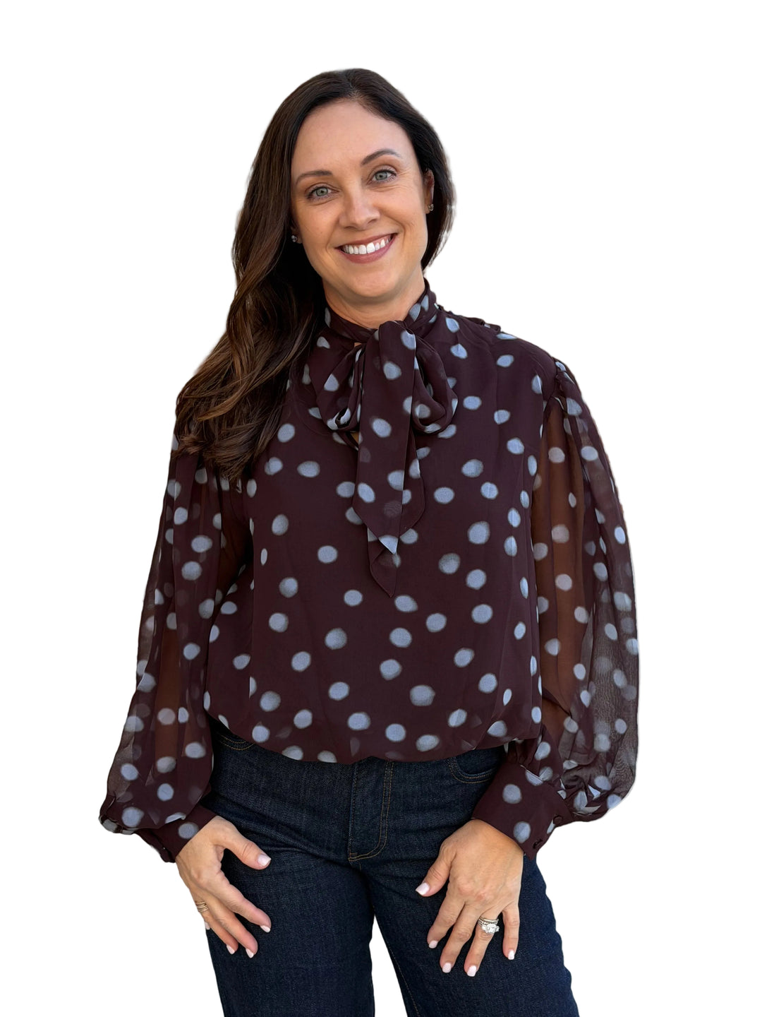 Polka Dot Top (Brown/Blue)