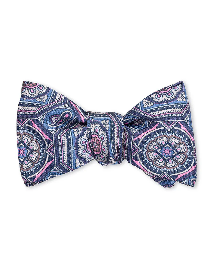 Alana Geometric Bow Tie (Wedgewood/Navy)