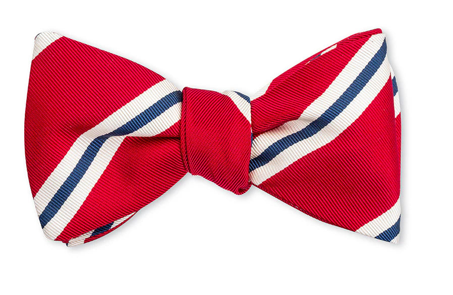 Red/French Blue Banks Stripe Bow Tie