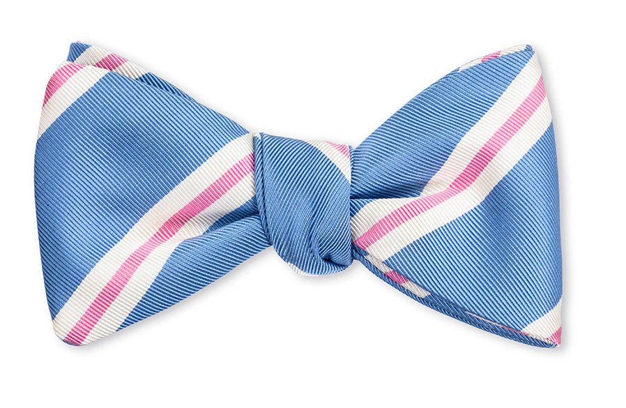 Cobalt/Candy Banks Stripe Bow Tie
