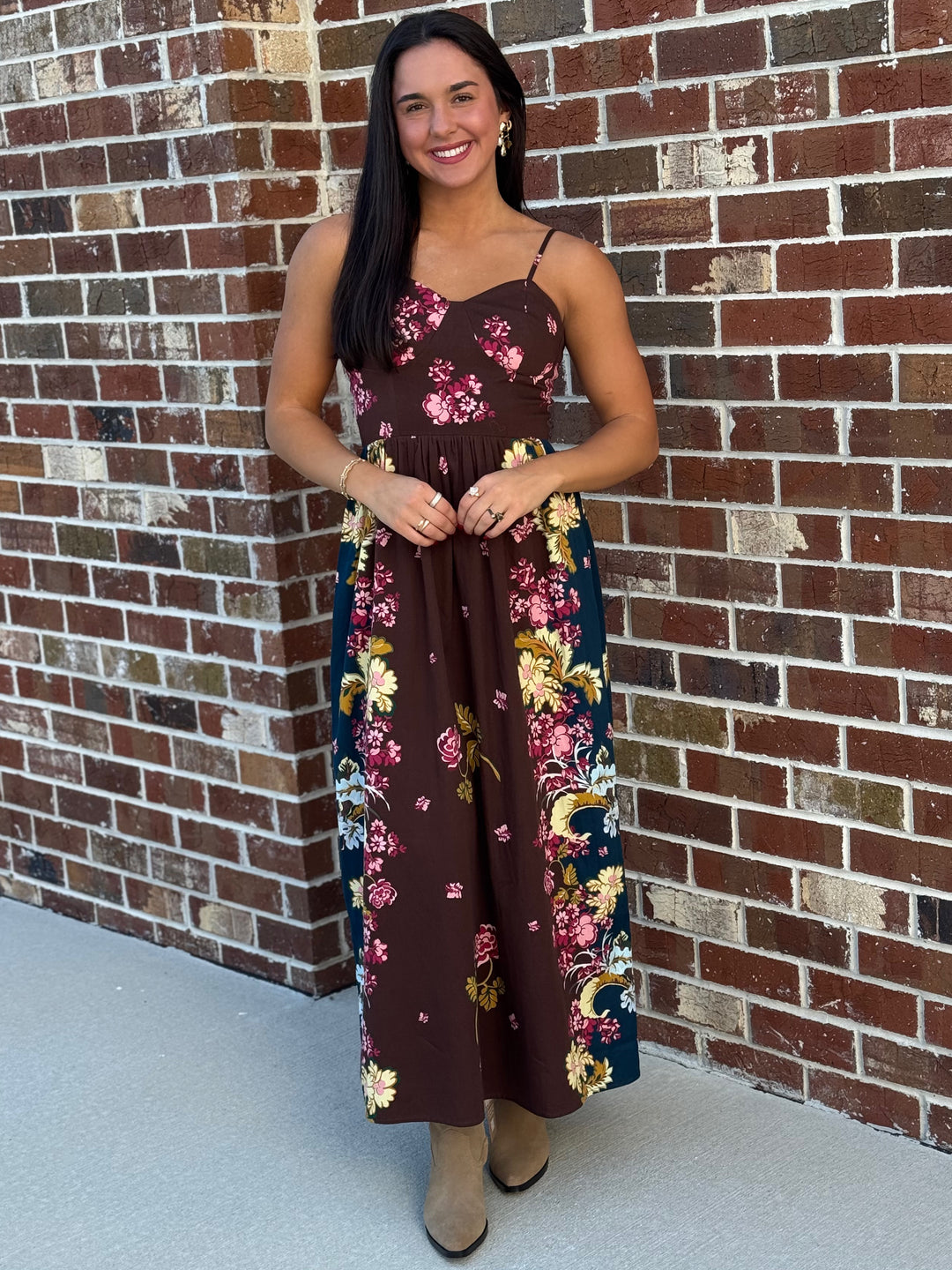 Miriam Midi (Chocolate Floral)