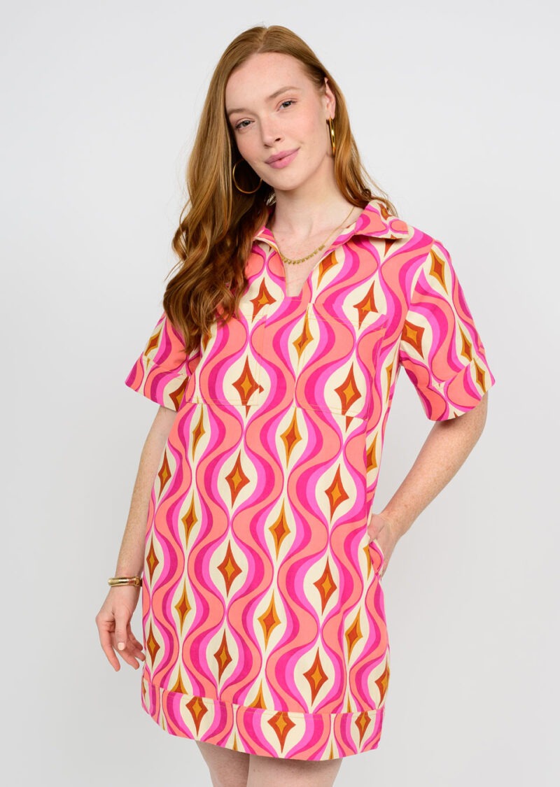 Mod Popover Shirtdress (Pink)