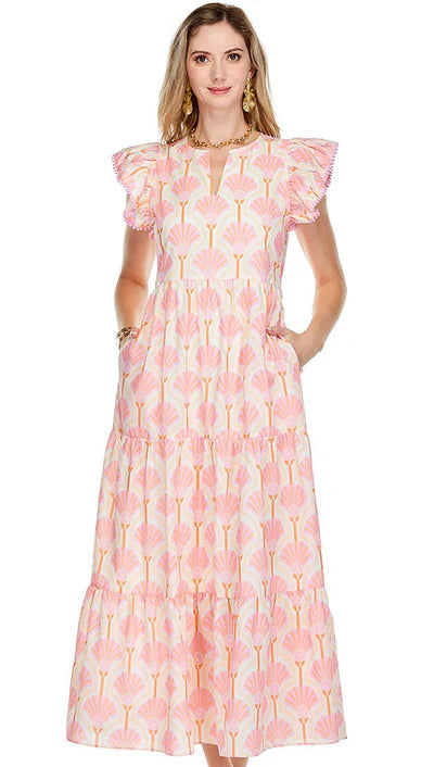 Maxi Dress (Pink Fans)
