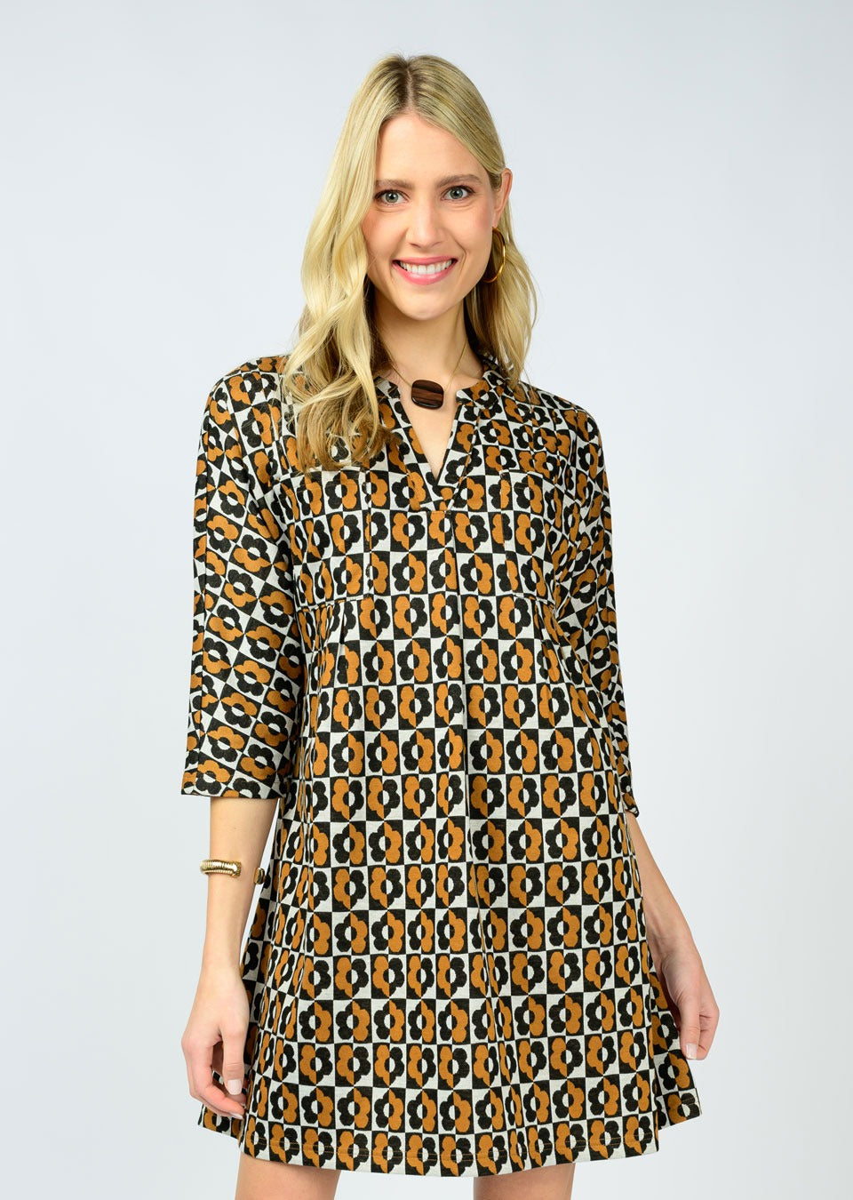 Flower Blocks Dress (Black)