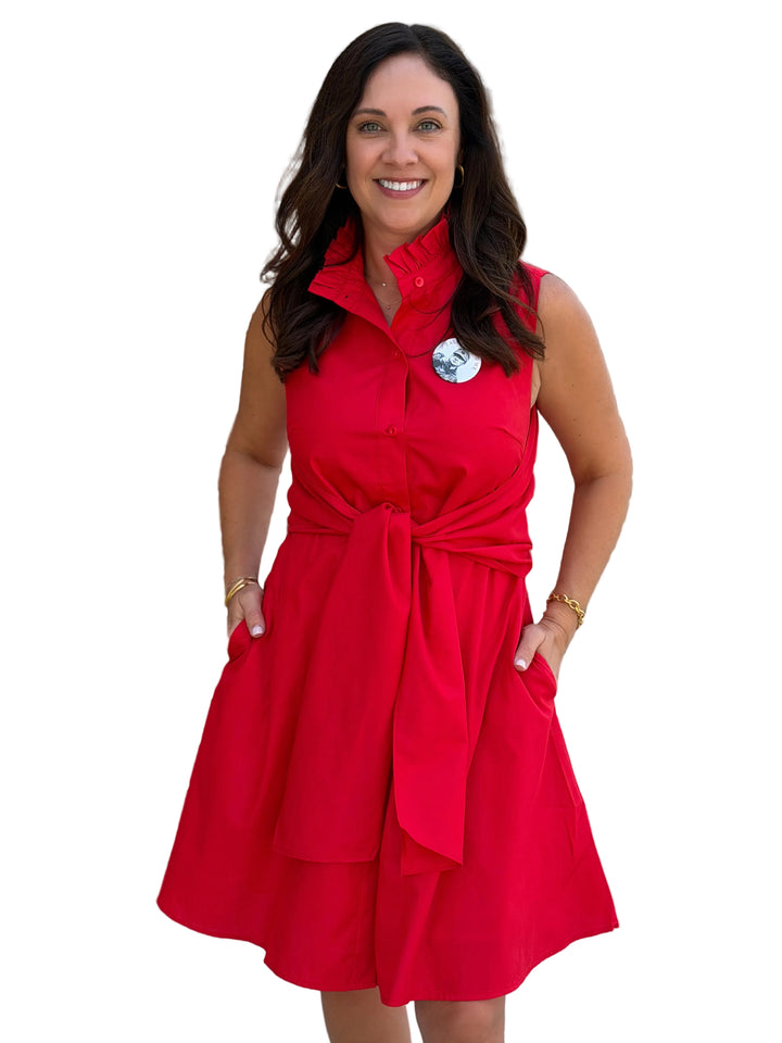 Back Wrap Dress (Red)