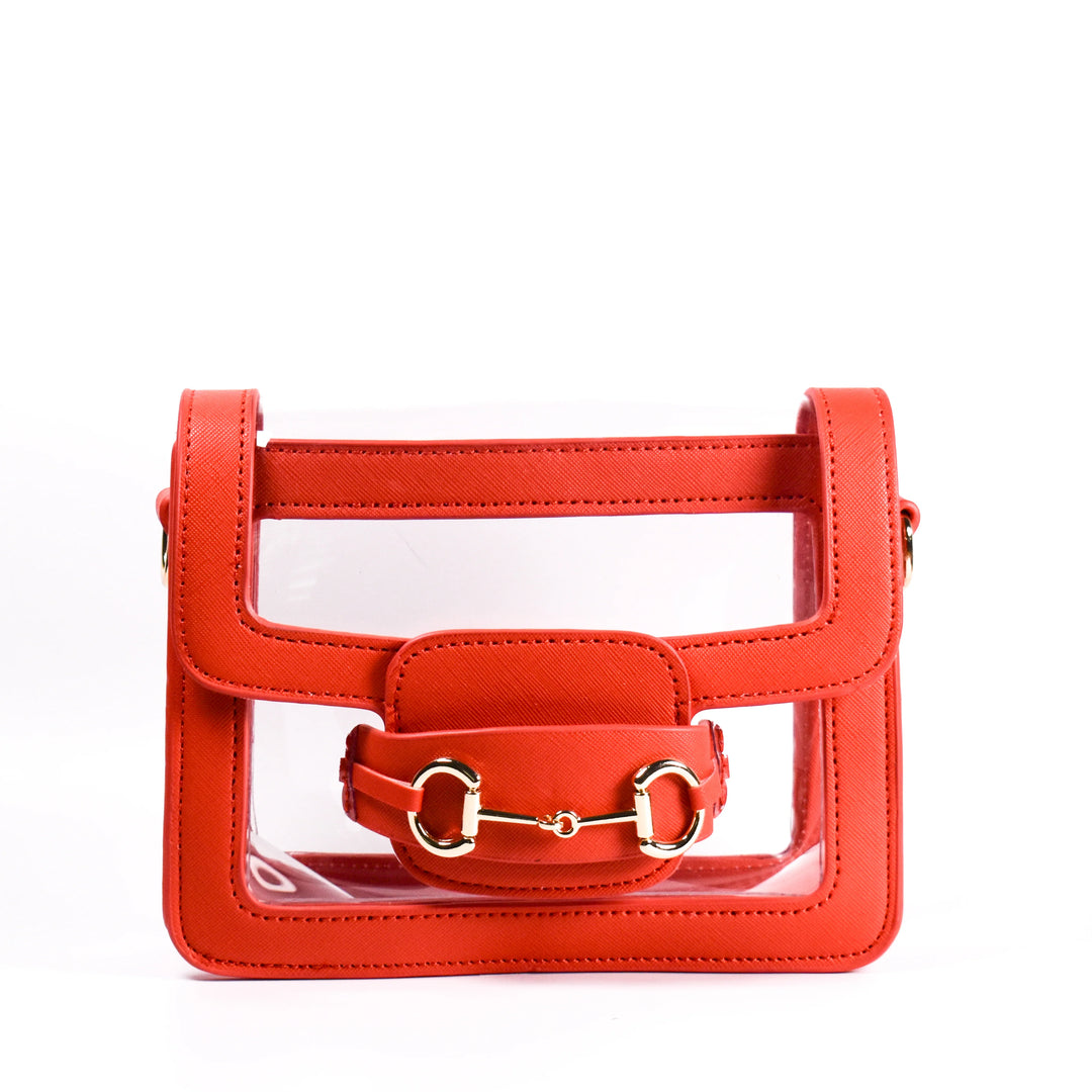 The Ashley Clear Handbag (Red)