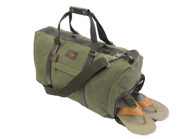 UGA Wax Canvas Weekender Duffle Bag (Olive)