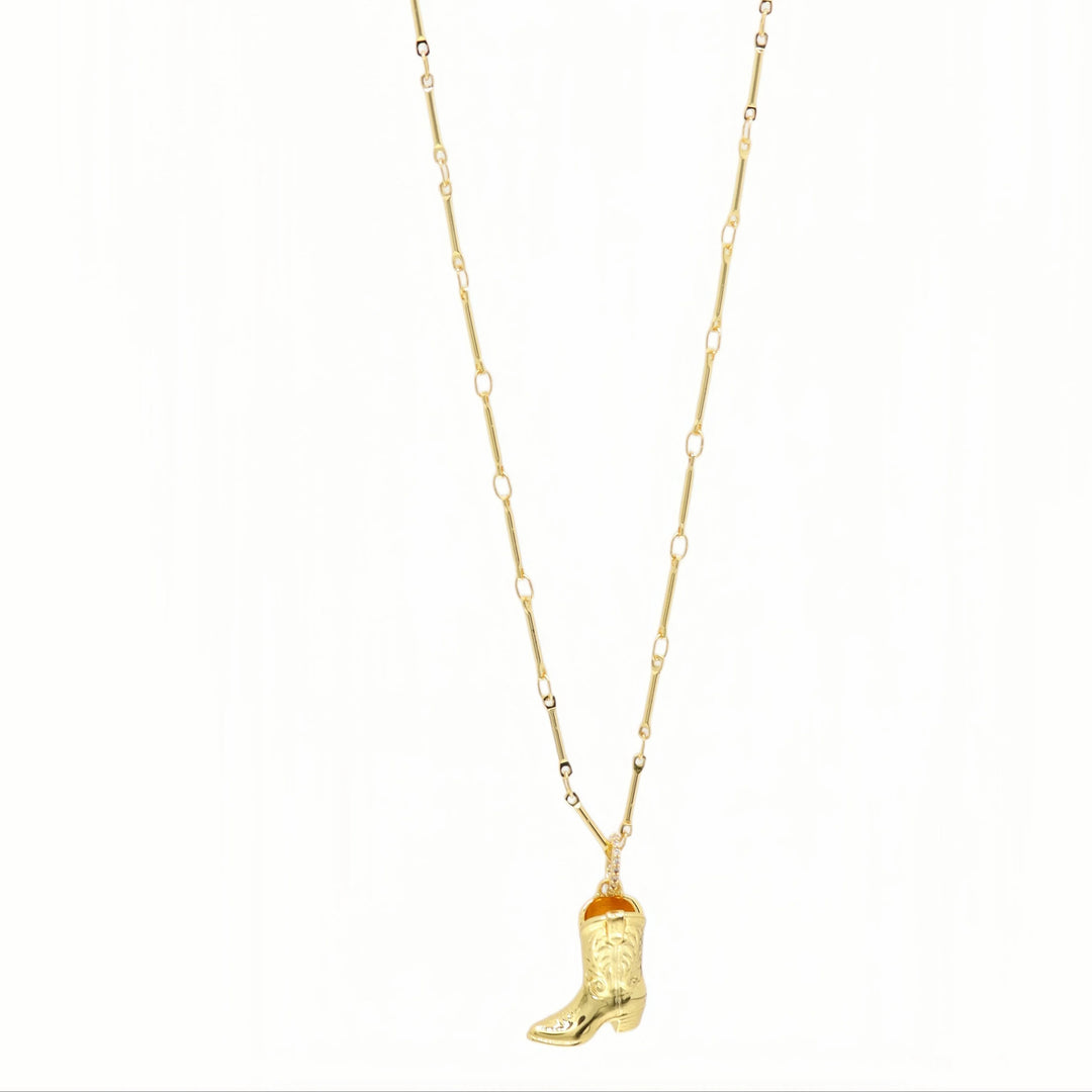 Cowboy Boot Pendant Necklace
