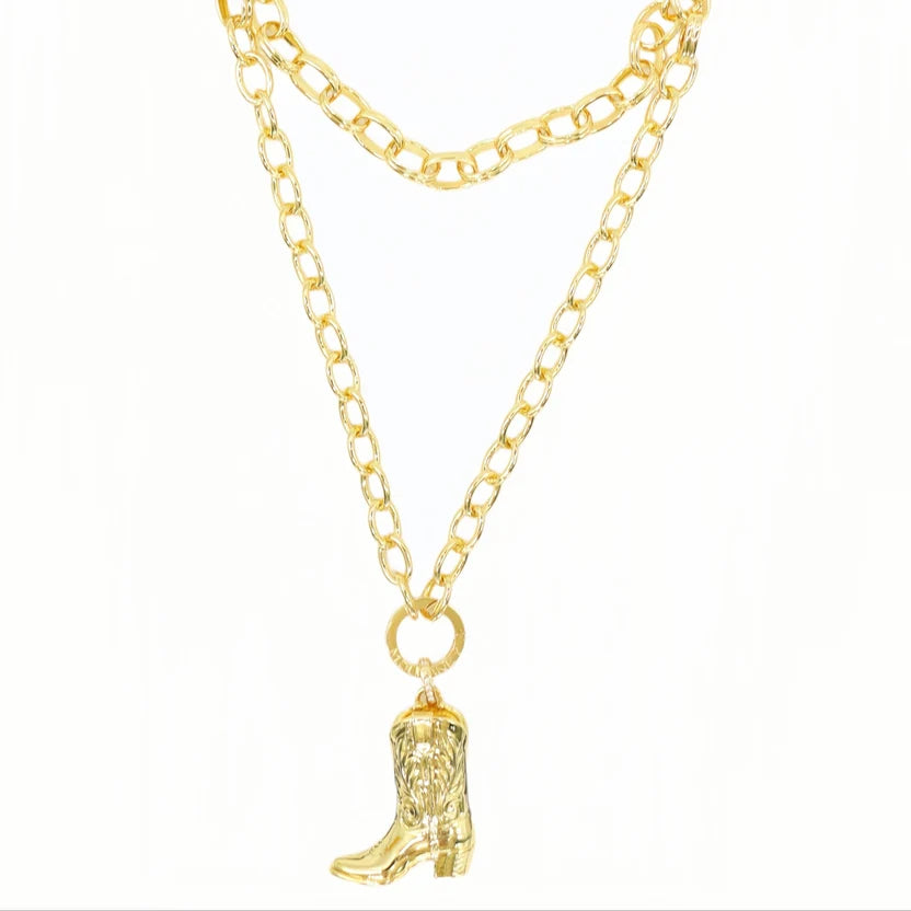 Cowboy Boot Statement Necklace