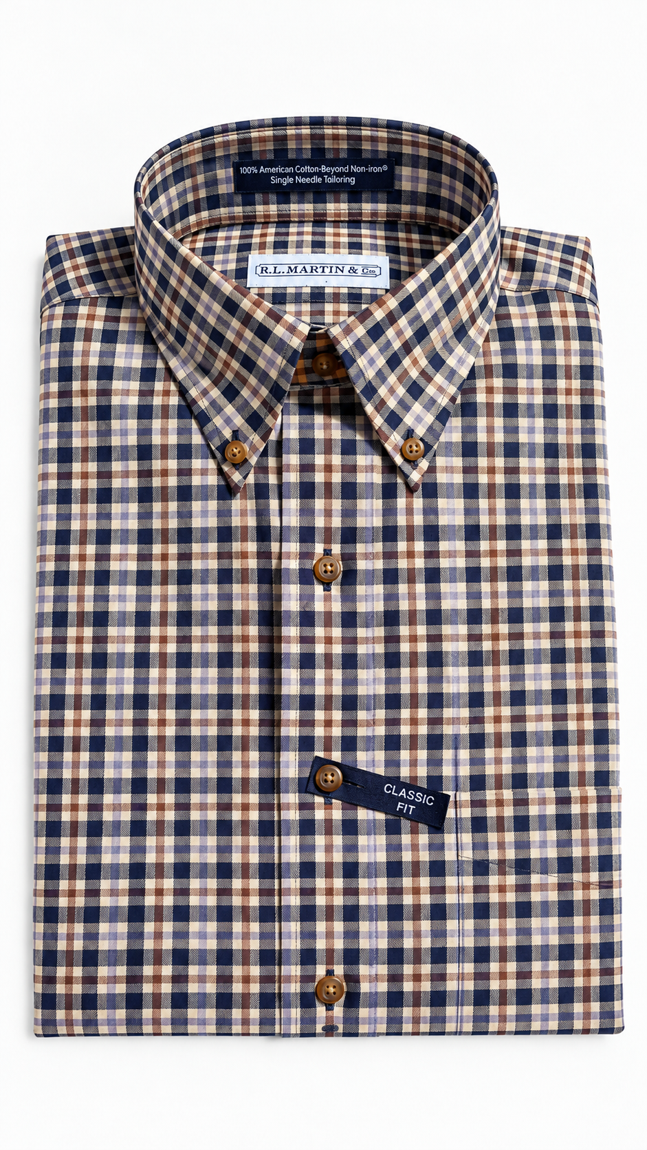 Jamie  (Navy/Brown/Tan Check)