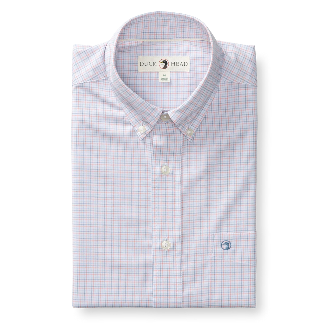 Performance Joiner Plaid Sport Shirt (Coral)