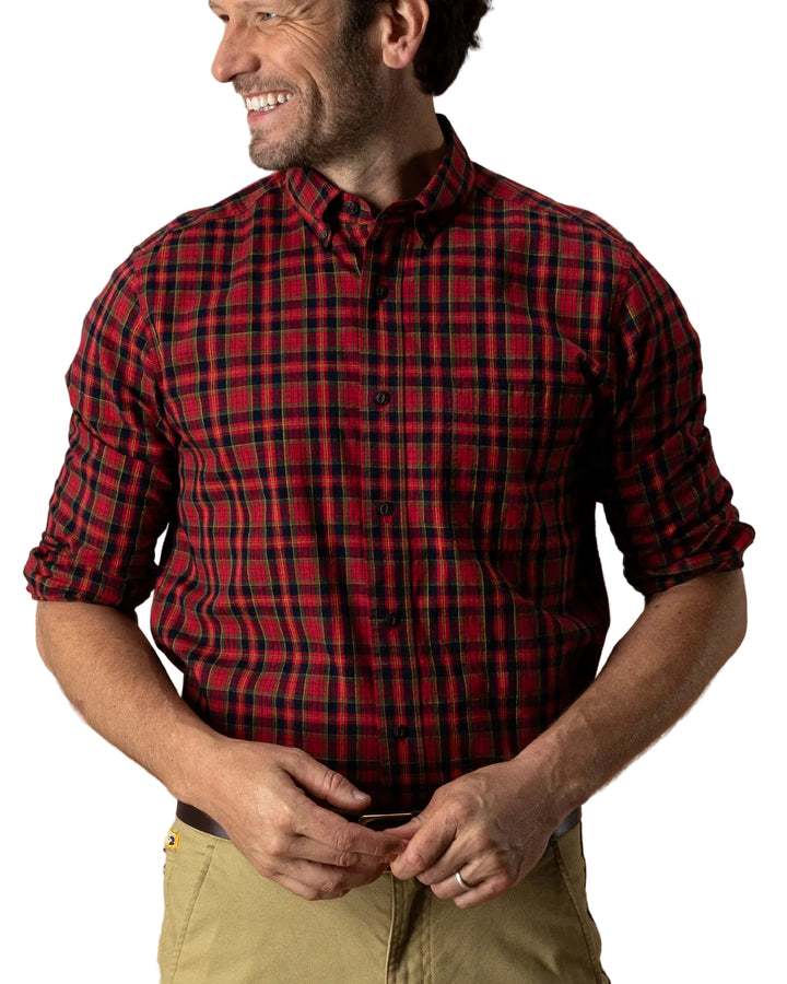 Slub Sport Shirt Yates Plaid (Pomegranate)