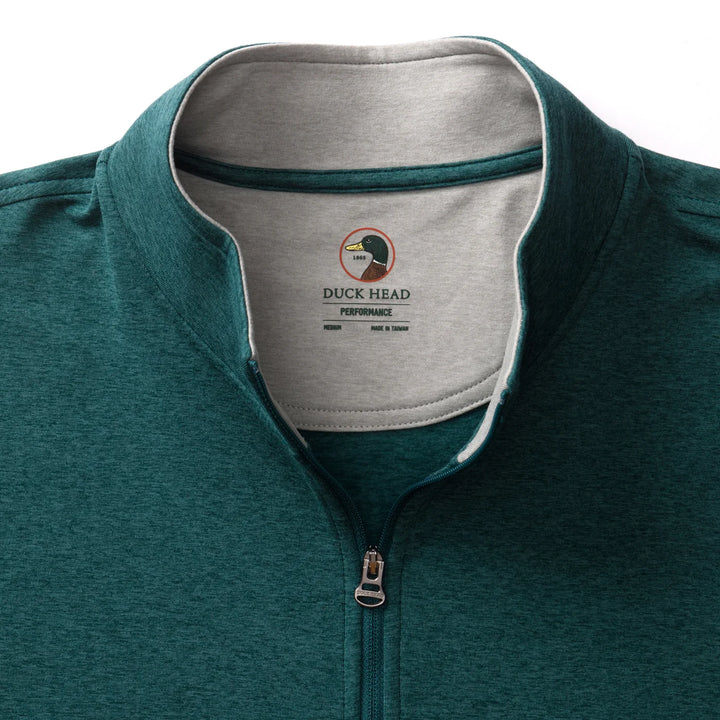 Long Drive Performance 1/4 Zip Pullover  (Midnight Teal Heather)