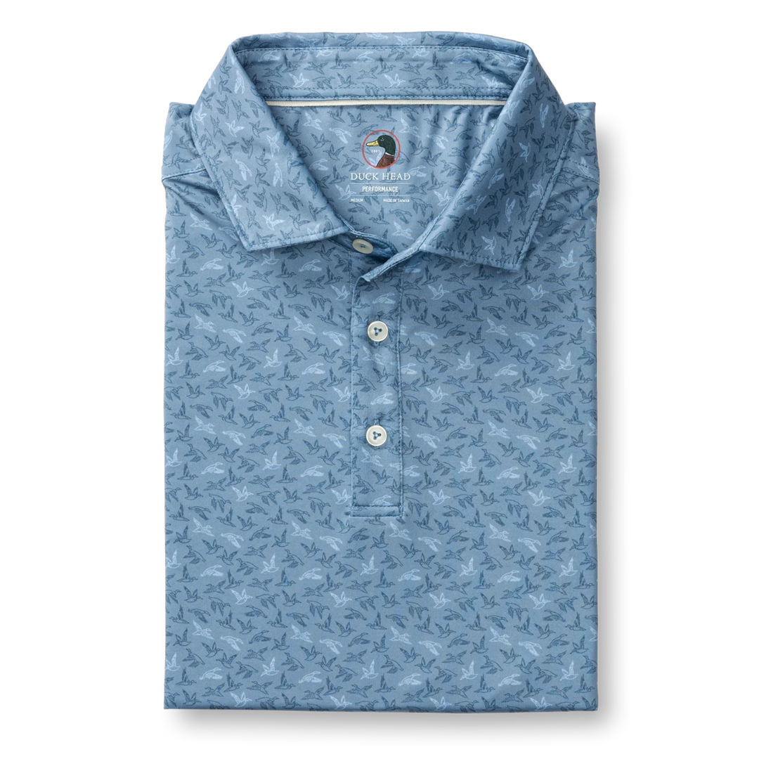 Wingbeat Long Drive Polo (Chambray Blue)