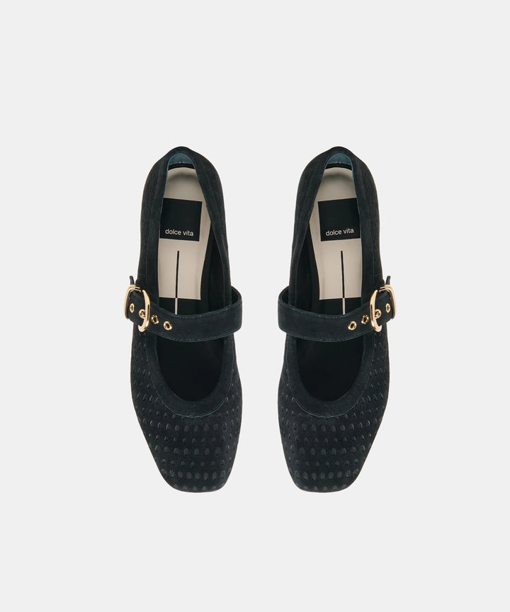 Mikela (Onyx Perforated Suede)