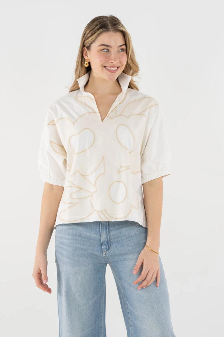 Poppy Top (Beige Bloom)