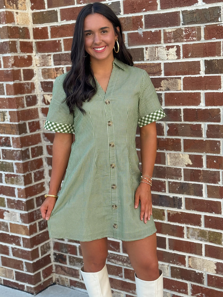 Drew Dress (Hunter Plaid)
