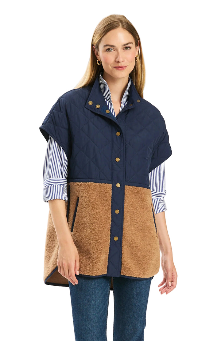 Cassidy Quilted Shirling (Iced Coffee/Midnight Navy)