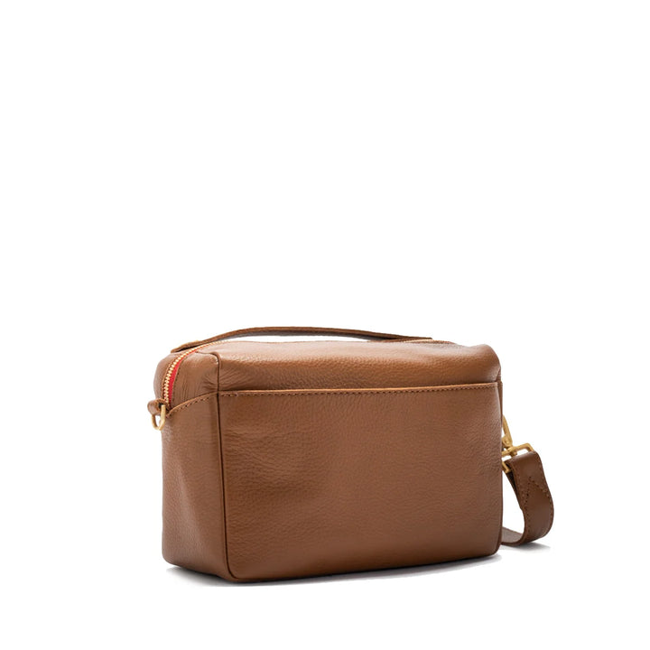 Evan Crossbody Small (Mahogany Pebble/Brushed Gold)