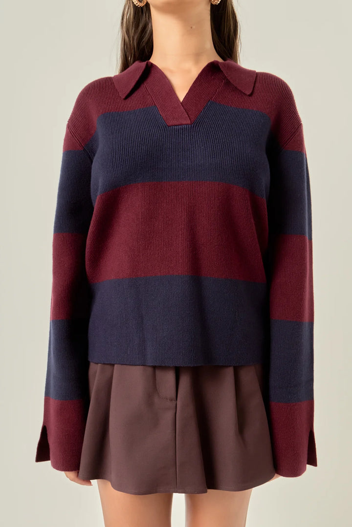 Top (Burgundy/Blue)