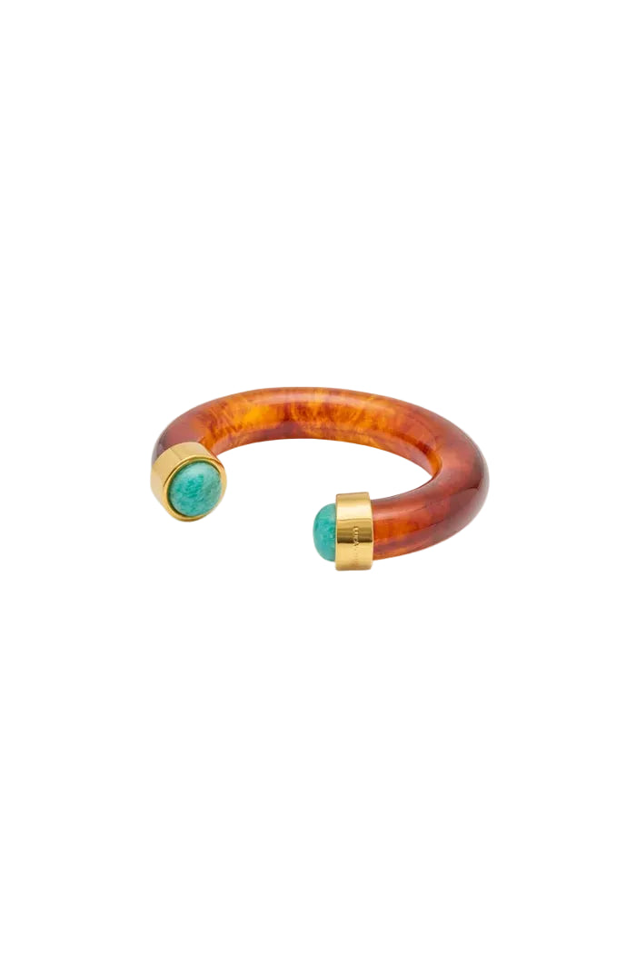 Tortoise Shell Resin Bangle (Amazonite)