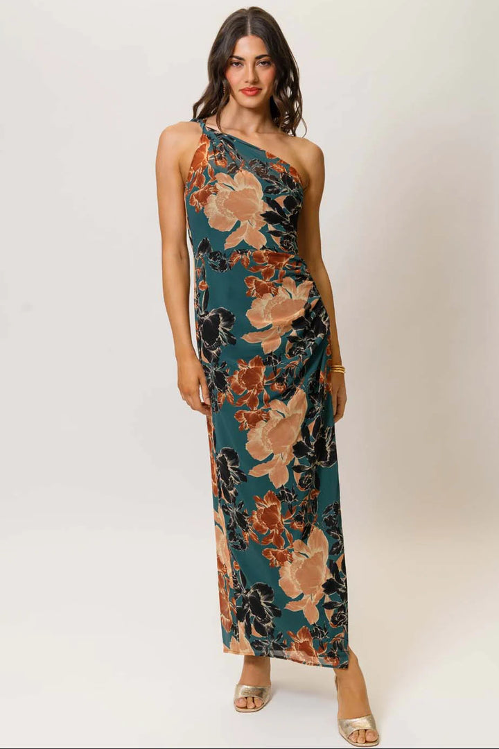 Siona Dress (Teal/Multi Inverted Sketch Floral)