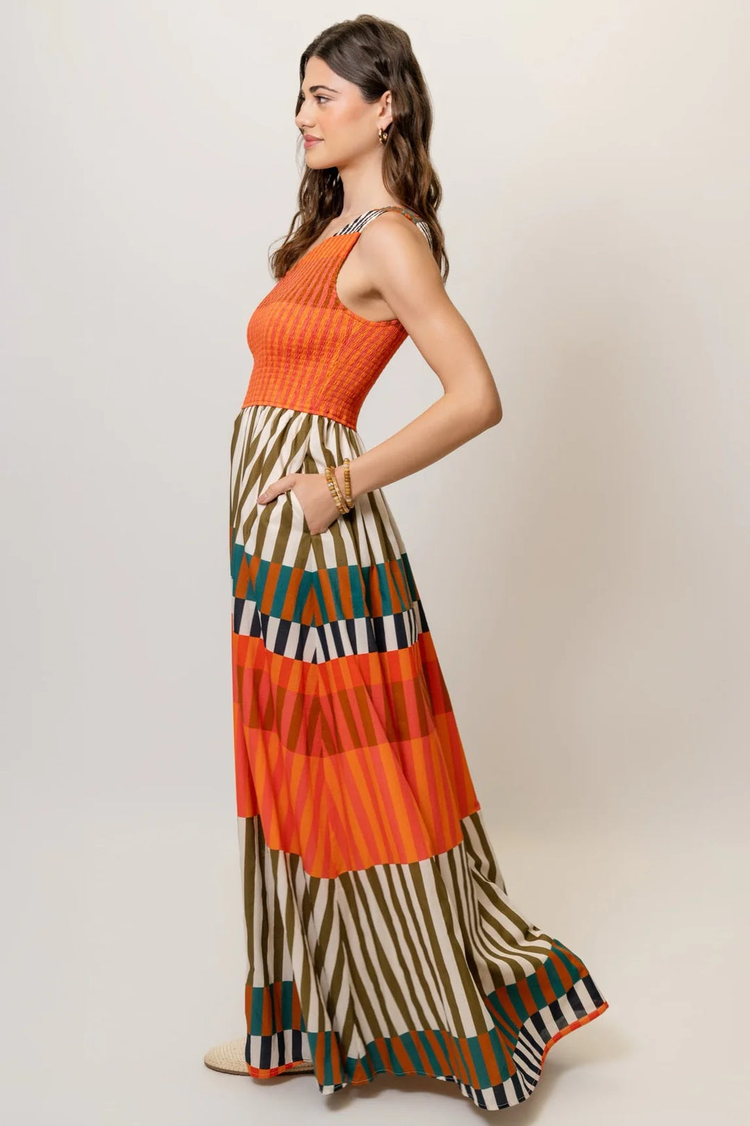 Destin Dress (Multi Varigated Stripe)