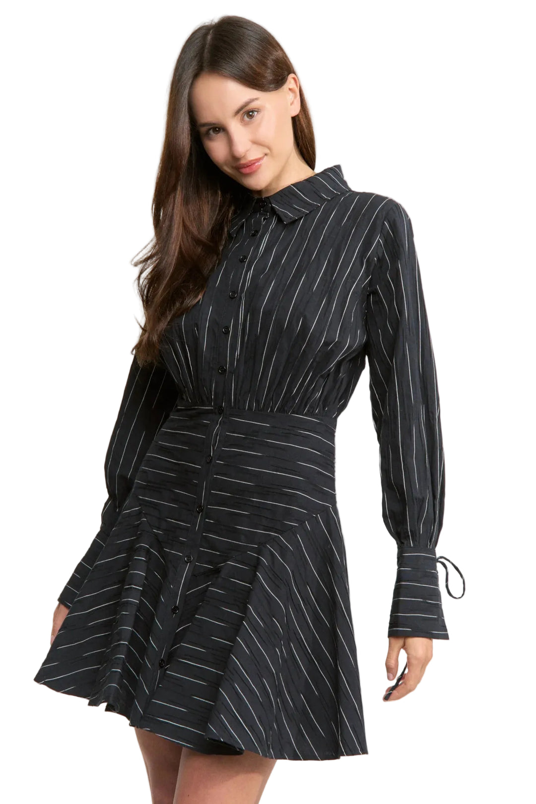 Tricia Mini Shirt Dress (Black Ivory)