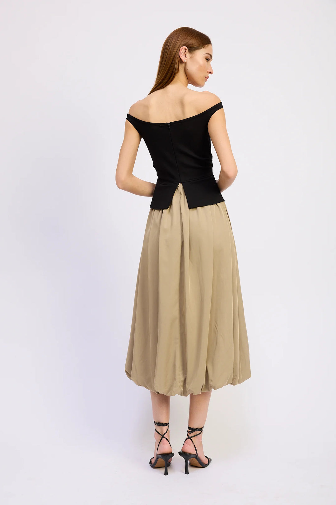 Mixed Media Dress (Khaki)
