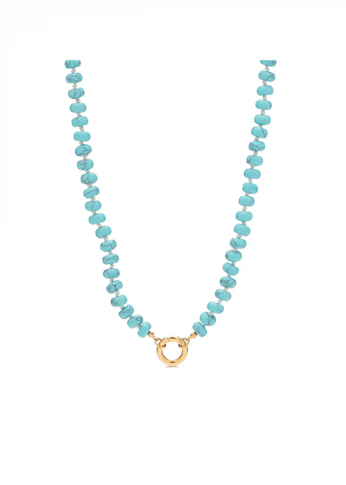 Turquoise Carabiner Necklace 16-17"