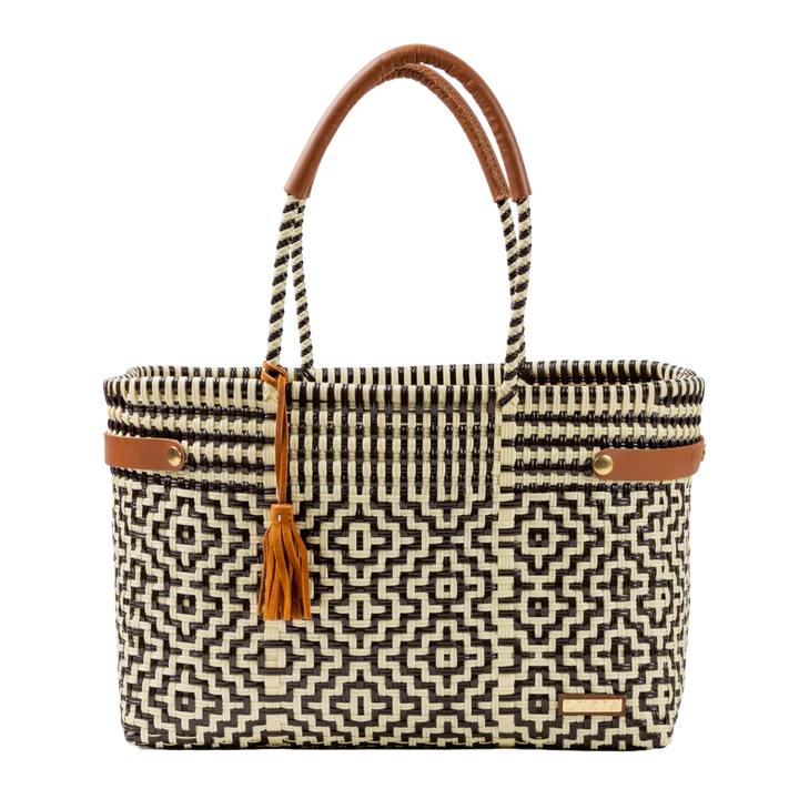 Basket Jumbo Cross Diamond (Brown/Beige)