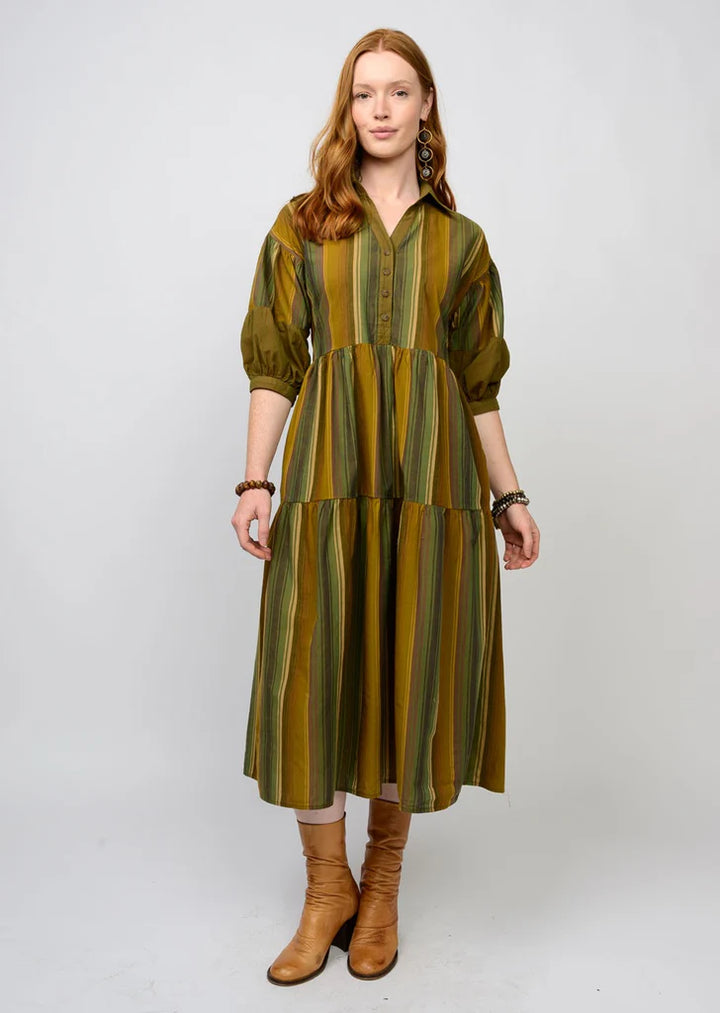 Variegated Stripe Dress (Green)